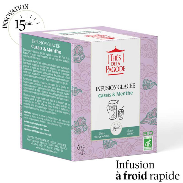 Infusion glacée à la menthe et au cassis