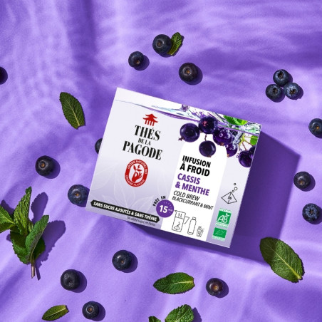 Infusion glacée à la menthe et au cassis