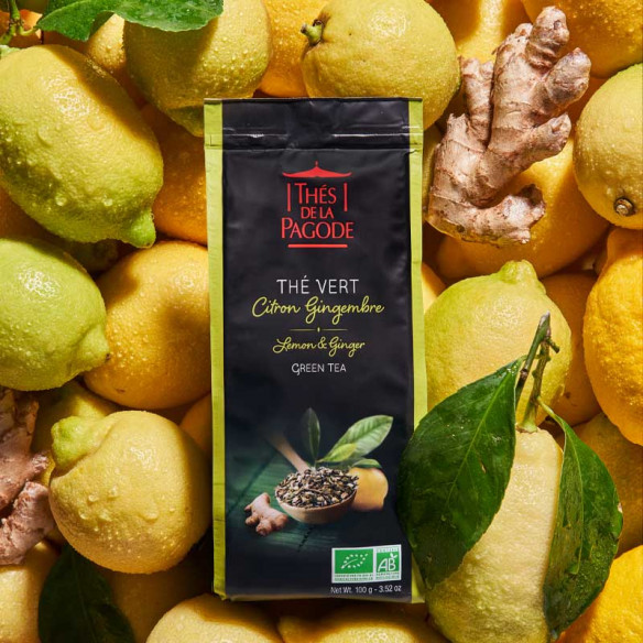 Organic Lemon & Ginger Green Tea | Thés de la Pagode