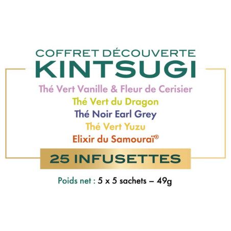 5 recettes différentes dans le coffret cadeau de thés bio et infusion bio - 25 sachets - Thés de la Pagode