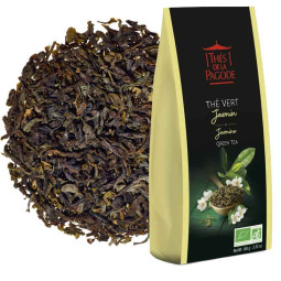 Thé vert jasmin bio - Visuel du sachet de 100g avec blend