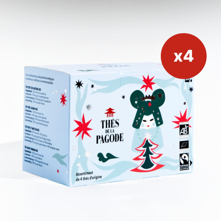 4 boites découverte de 4 thés d’origine bio