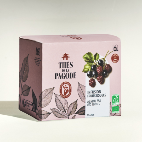 Infusion fruits rouges bio visuel de la boite de 20 sachets