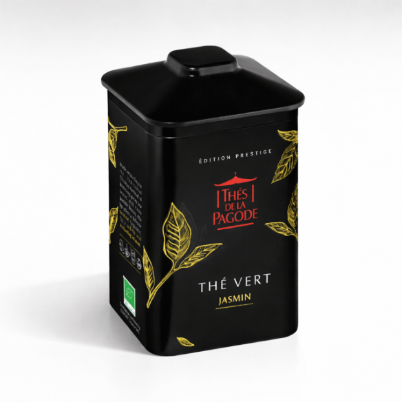 Thé Vert Jasmin Bio - Thés de la Pagode - Visuel de la boite 100g