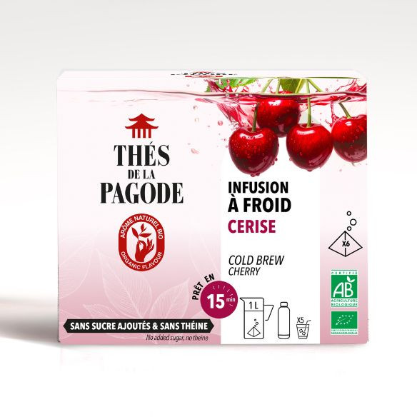 Infusion glacée à la cerise prête en 15 minutes - Thés de la Pagode - Innovation infusion à froid rapide