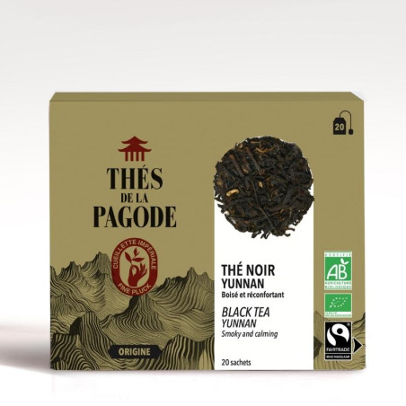 Thé noir Yunnan sachet 20 infusettes - face