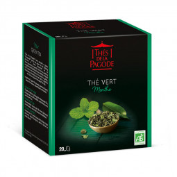 Thé vert à la menthe - Visuel de la boite de 20 sachets