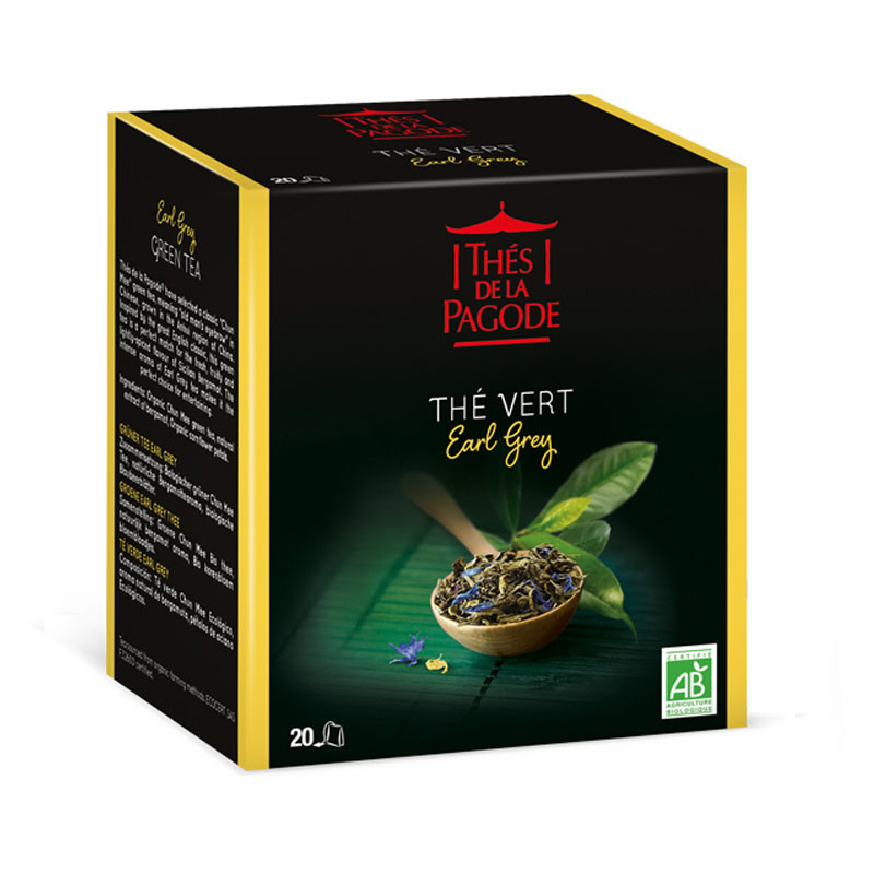 Thé vert earl grey - Visuel de la boite de 20 sachets